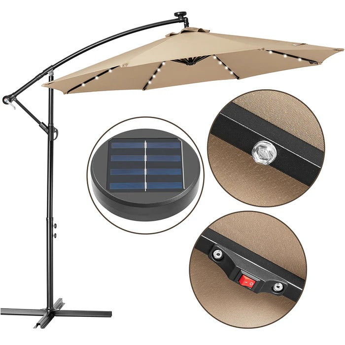 Ombrellone da Giardino con Luce LED Solare 3x3